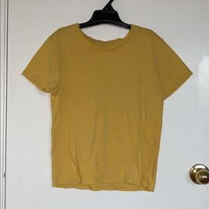 Brandy Melville jamie yellow cotton tee crew neck